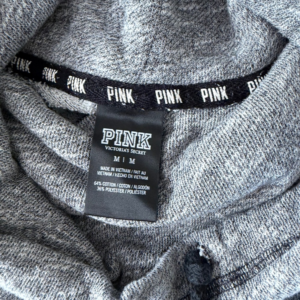 PINK Victoria's Secret Grey Funnel Neck Sweatshirt cowl neck hoodie - Picture 4 of 8